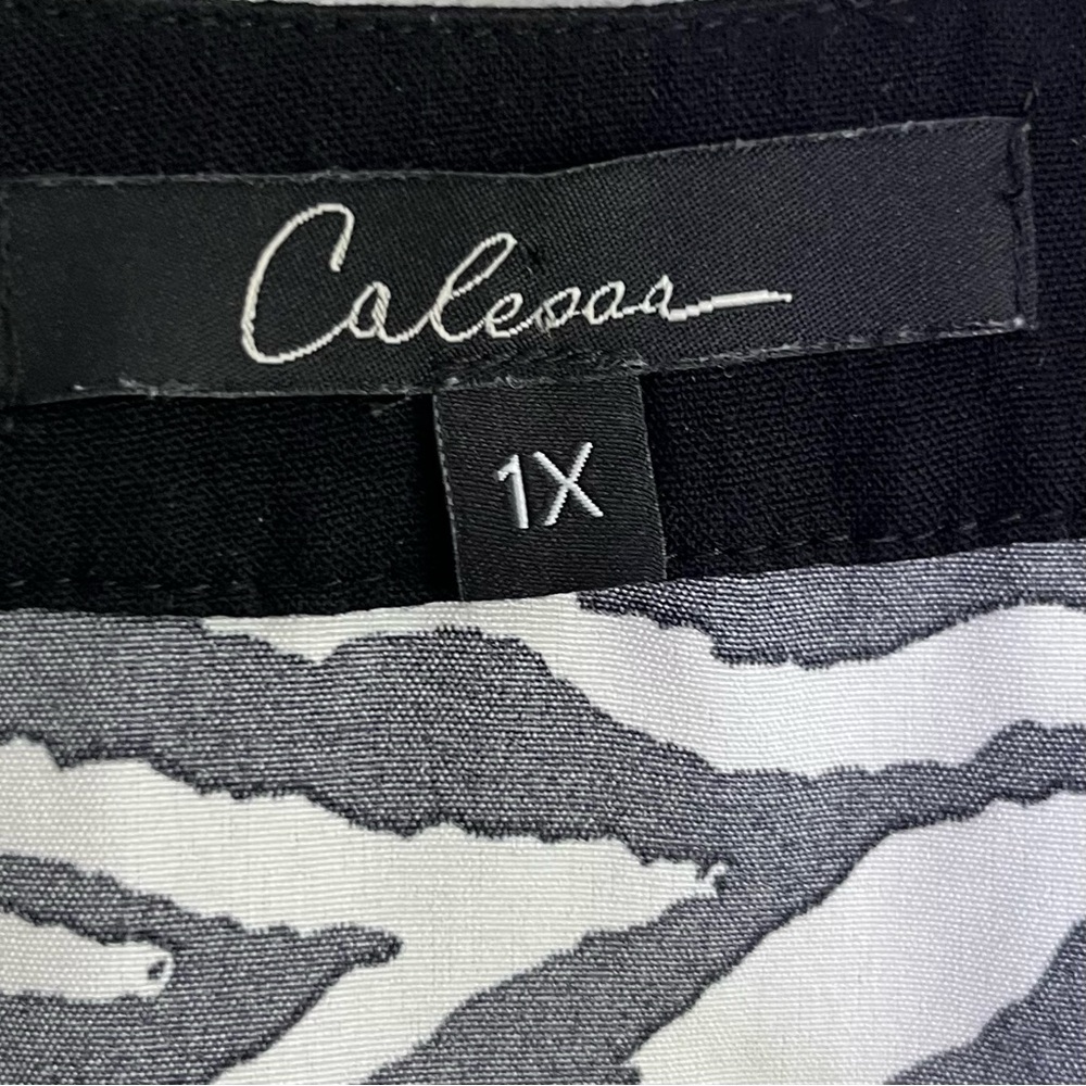 Calessa Zebra Print Boho Tunic‎ Top 1X - Picture 6 of 9